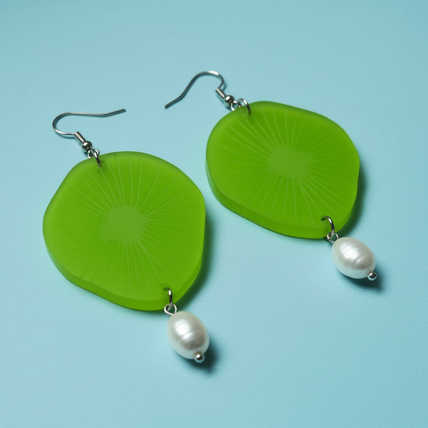 PEARL DROP EARRINGS - LARGE - SILVER