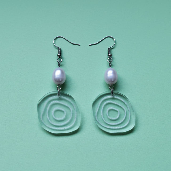 PEARL DROP EARRINGS - SMALL - SILVER